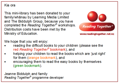 Label on Reading Together® mini-library